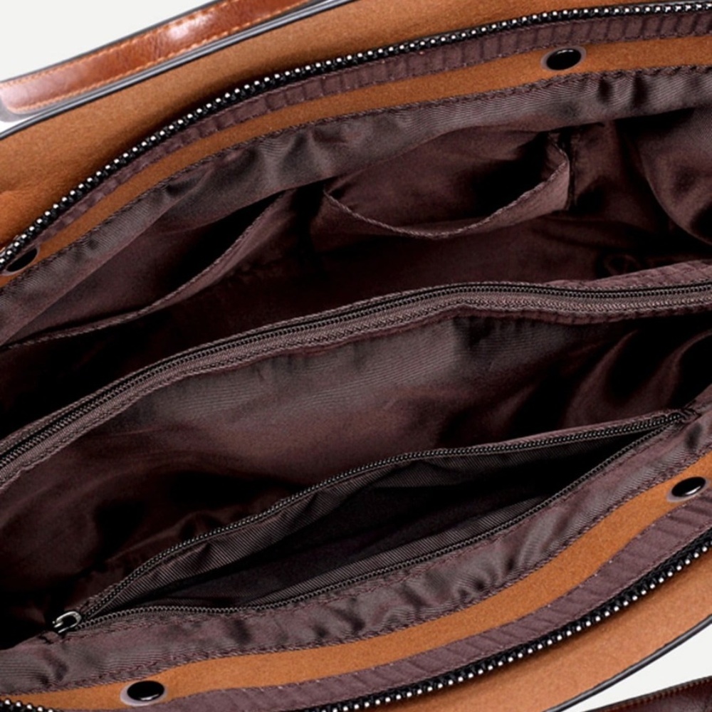 Brown Vegan leather Minimalist Tote bag - Picture 2 of 6